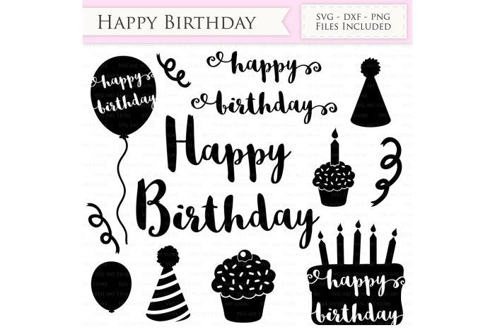 Birthday party decoration svg free