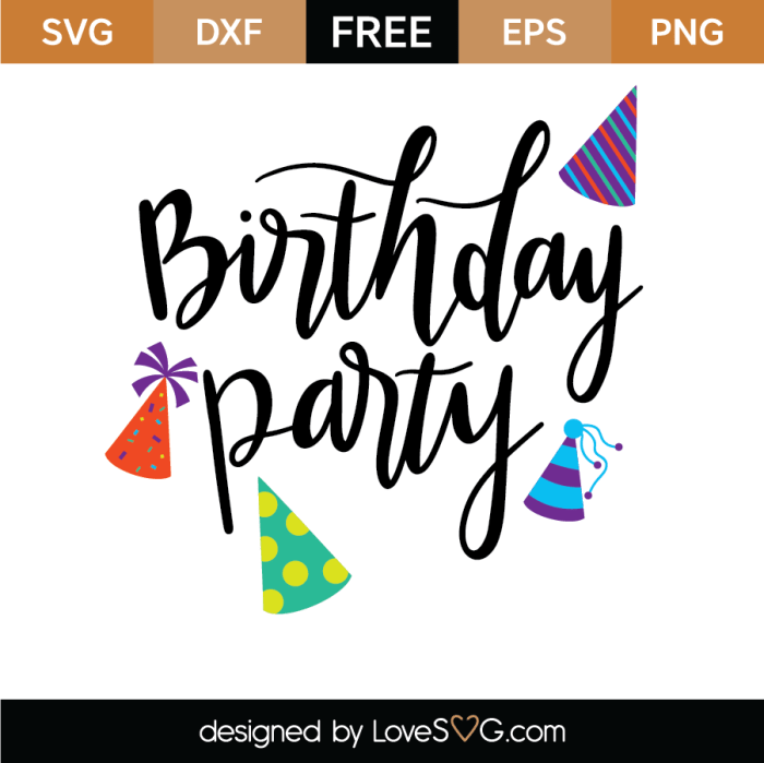 Birthday party decoration svg free