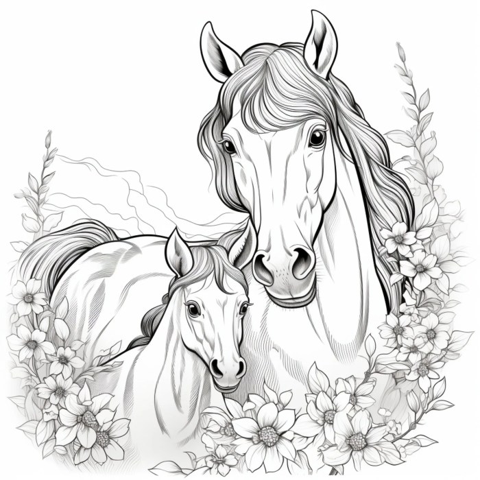 Printable horse coloring book