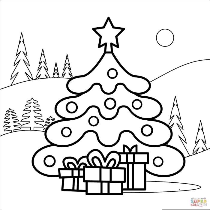 Christmas tree coloring book